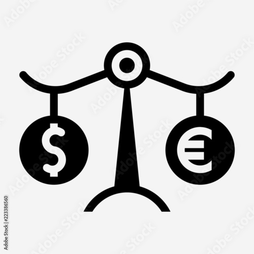 Glyph currency exchange rate pixel perfect vector icon