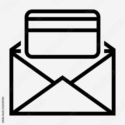 Outline issue card pixel perfect vector icon