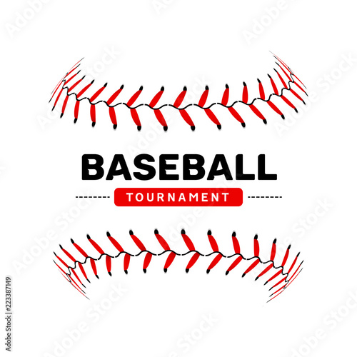 Baseball lace ball illustration isolated symbol. Vector baseball background sport design