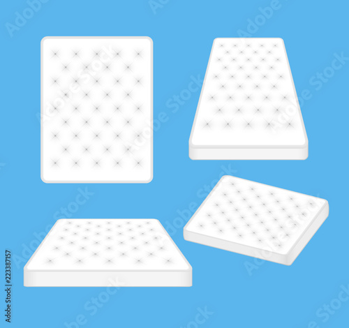 Mattress for comfortable sleep background. Modern soft foam mattress vector design concept illustration