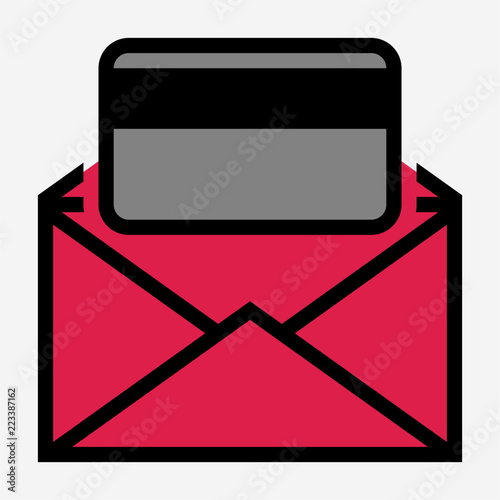 Coloured outline issue card pixel perfect vector icon
