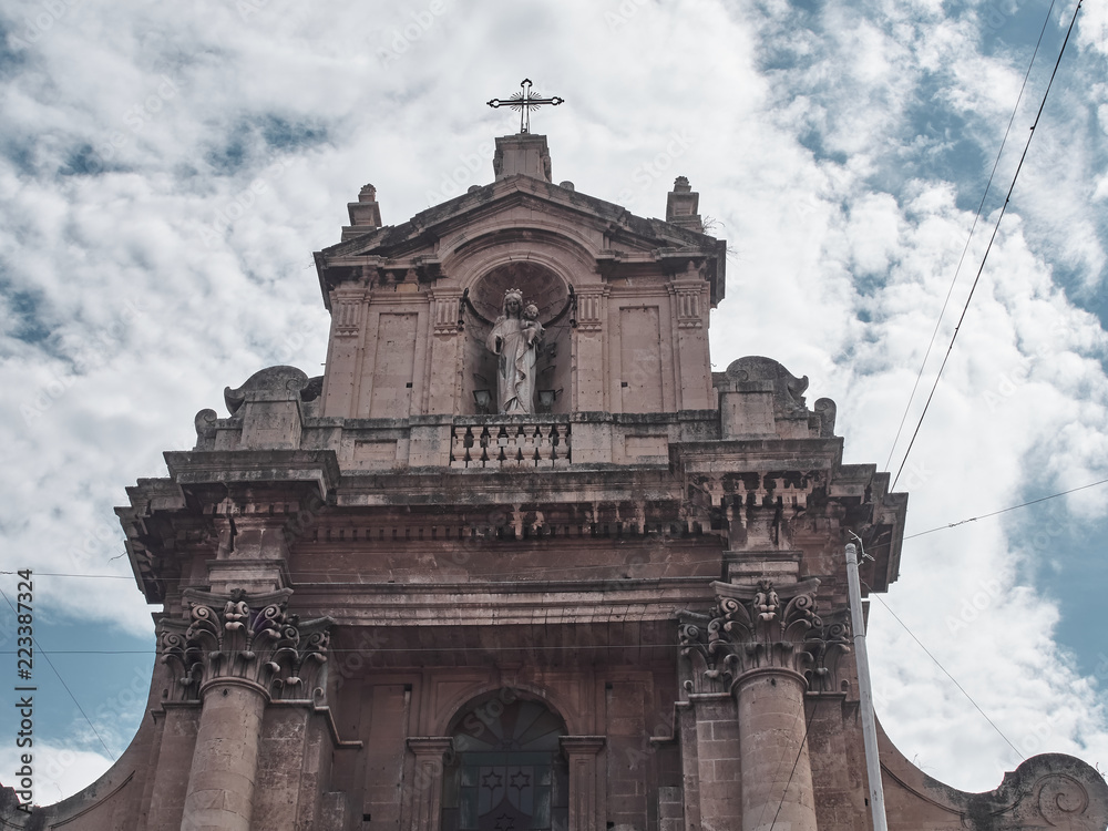 Obraz premium Shot of the church Santuario del Carmine in a summer sunny day. Catania, Sicily