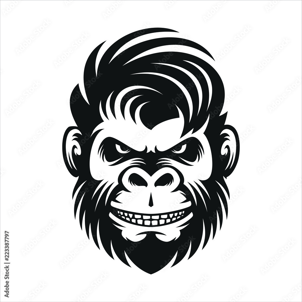 monkey haircut men illustration