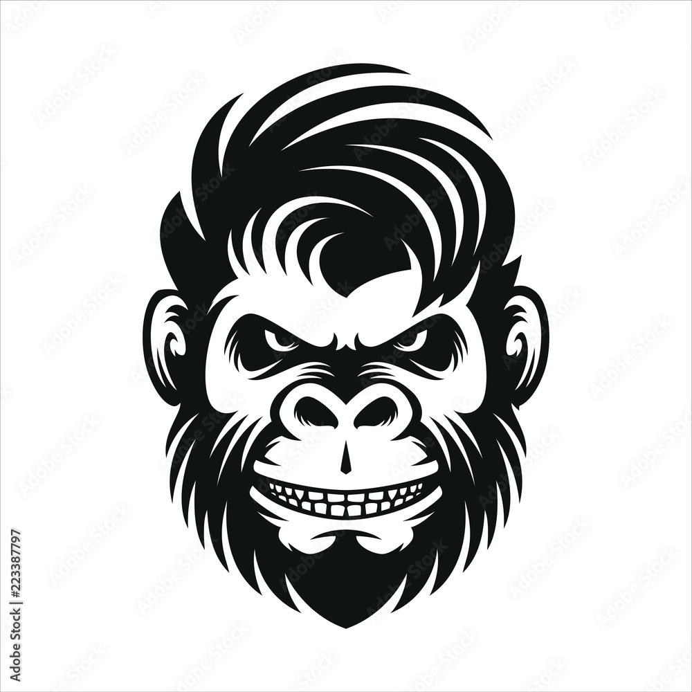 Fototapeta premium monkey haircut men illustration