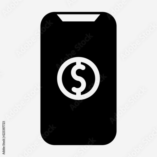 Glyph mobile banking pixel perfect vector icon