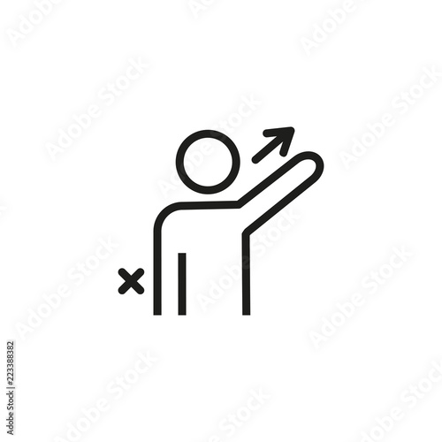 Remedial gymnastic line icon. Patient, exercise, healthy lifestyle. Physical training concept. Vector illustration can be used for topics like therapy, sport, recovery
