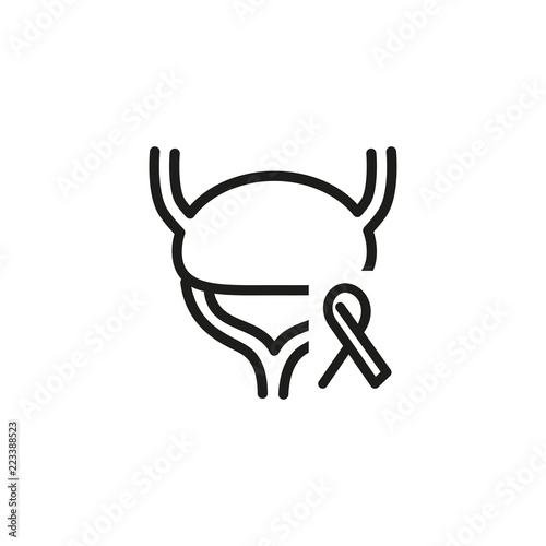 Urinary bladder cancer awareness line icon. Organ, anatomy, problem. Health concept. Vector illustration can be used for topics like diagnosis, oncology, healthcare