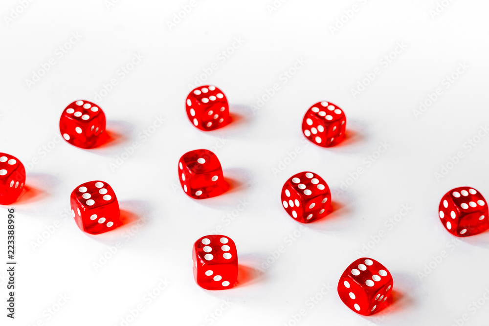 concept luck - dice gambling on white background concept luck - dice gambling on white background