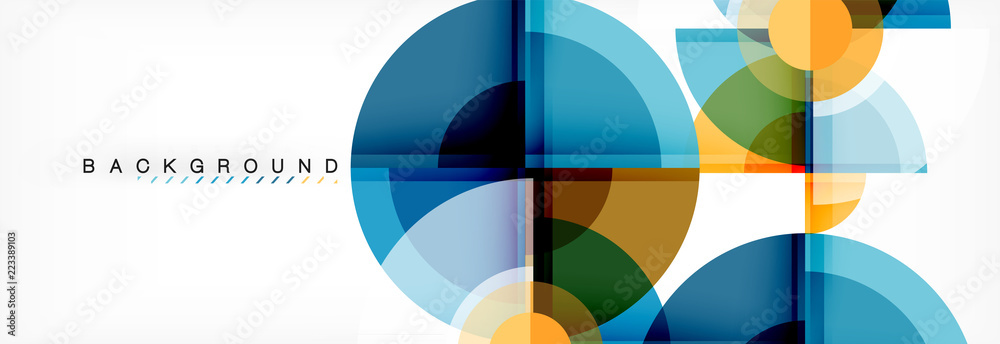Abstract background - multicolored circles, trendy minimal geometric design Abstract background - multicolored circles, trendy minimal geometric design