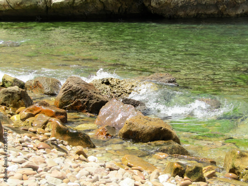 Fototapeta premium Jebha island and waves and rocks