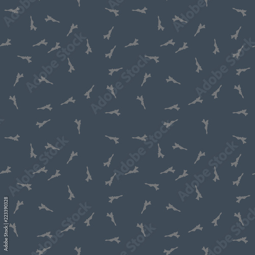 UFO military camouflage seamless pattern in different shades of grey and navy blue colors