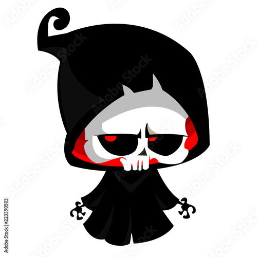 Symbolic Grim Reaper, simple flat cartoon death symbol. Isolated vector illustration.
