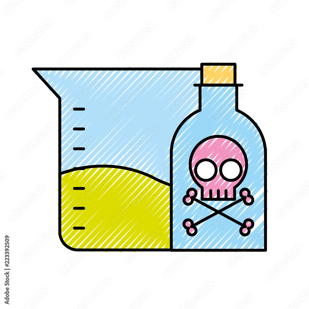 Naklejka premium poison bottle test tube sample science