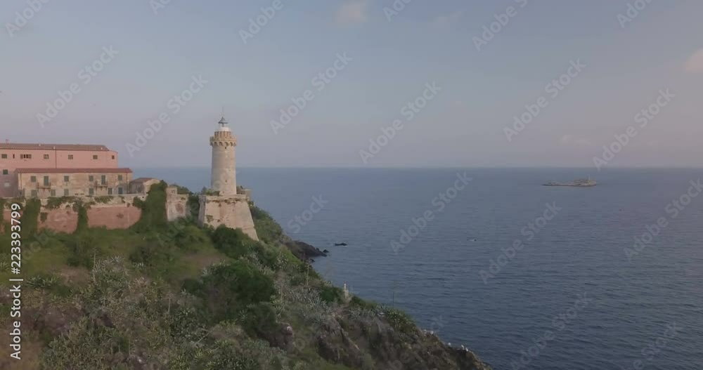 Aerial view of the lighthouse of Portoferraio, Elba Island (Italy) Aerial view of the lighthouse of Portoferraio, Elba Island (Italy)
