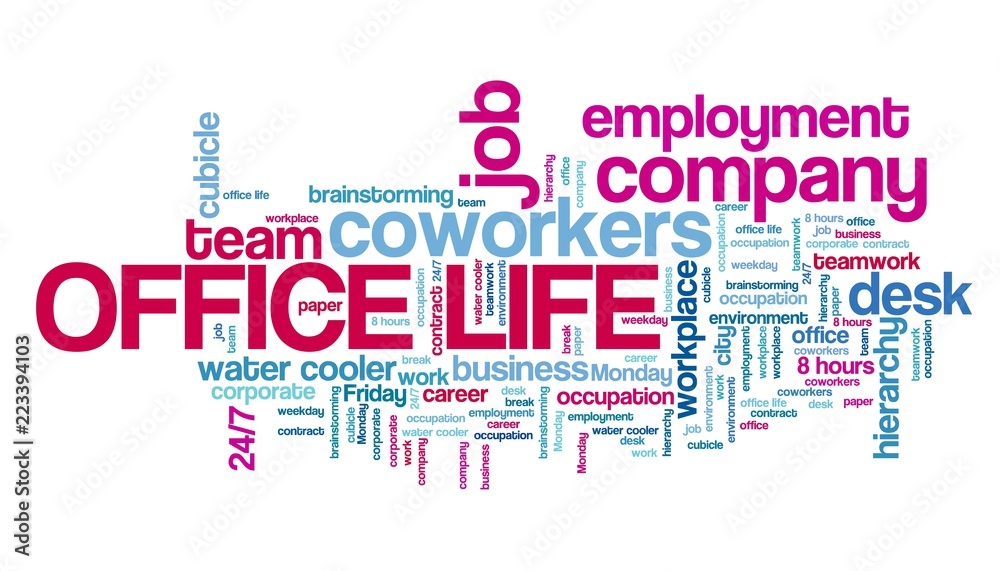 Fototapeta premium Office life word cloud