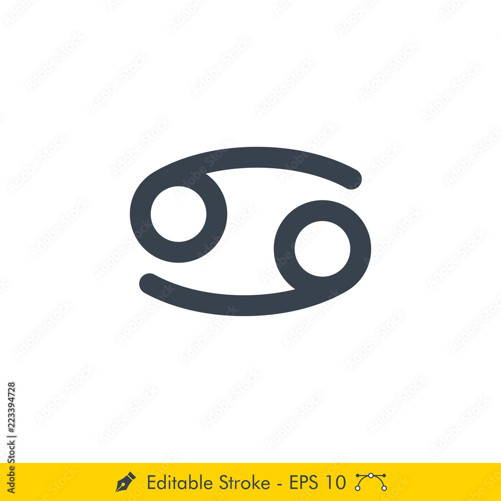 Cancer sign Icon / Vector Set - In Line / Stroke Design Cancer sign Icon / Vector Set - In Line / Stroke Design