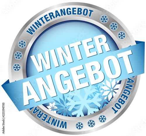 Button Banner "Winterangebot" blau/silber