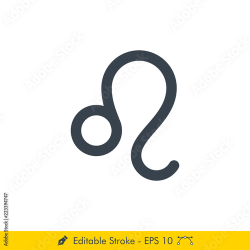 Leo sign Icon / Vector Set - In Line / Stroke Design