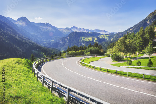 Traveling to beautiful Alps in summer