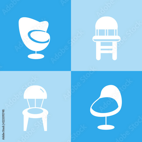 sofa and couch icons in blue 