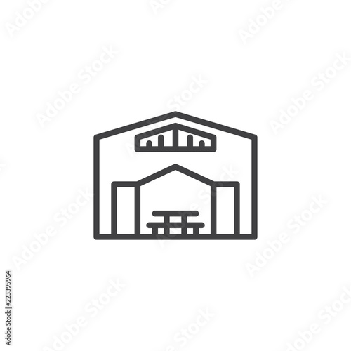 Beer tent outline icon. linear style sign for mobile concept and web design. Oktoberfest tent simple line vector icon. Symbol, logo illustration. Pixel perfect vector graphics