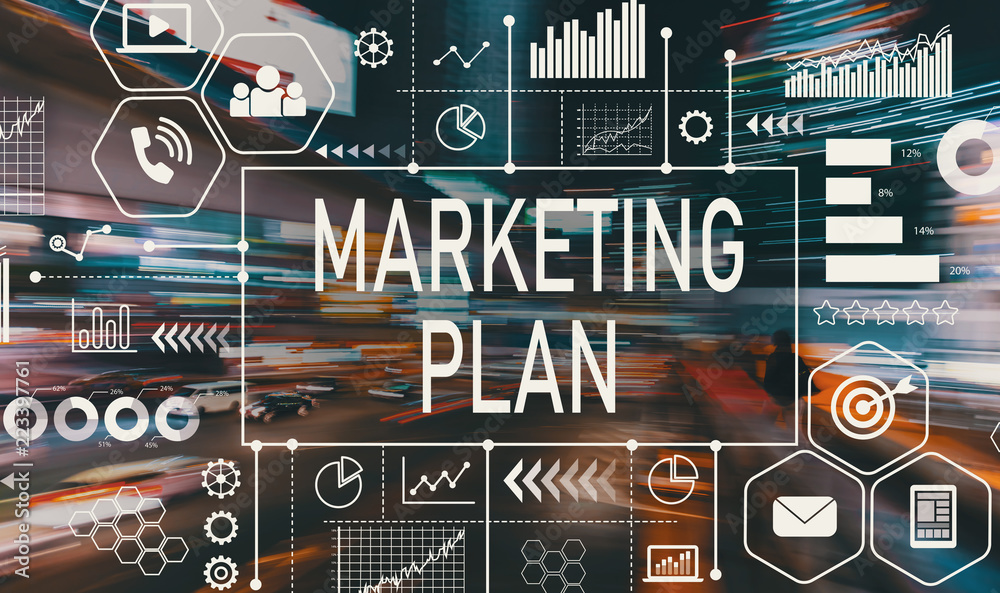 Marketing plan with view of motion blurred traffic 