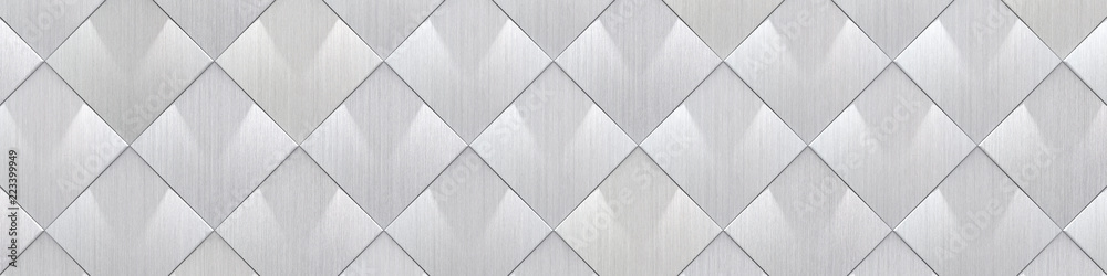 Obraz premium Wide Brushed Metal Tiled Background (Site head) (3d illustration)