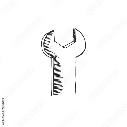wrench isolated on white background, vector illustration