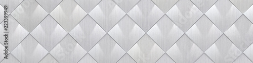 Wide Brushed Metal Tiled Background (Site head) (3d illustration)