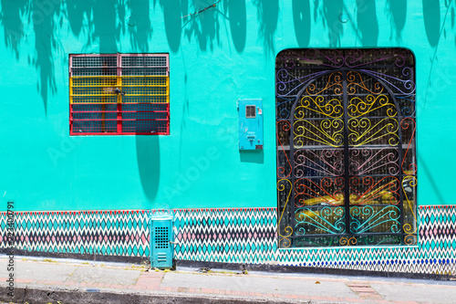 mexican colorful house facade