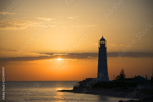 Sunset on the Cape Tarkhankut, south-western cape of the Tarkhankut Peninsula, Crimea
