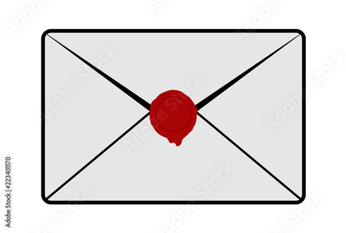 envelope close with wax seal