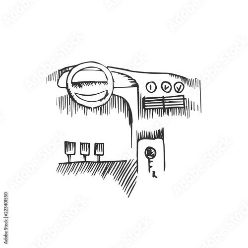  car panel isolated on white background, vector illustration