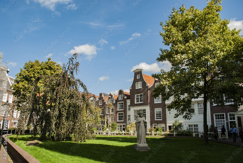 Historic Begijnhof in the city of Amsterdam, Netherlands