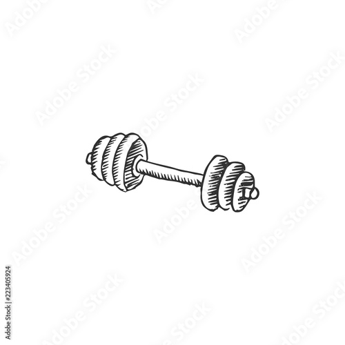 barbell isolated on white background, vector illustration