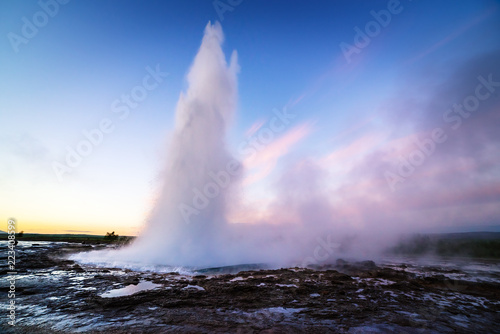 Strokkur geyser in Golden circle  Iceland