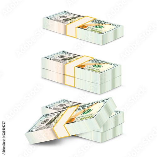 100 Dollars Stack Of Bundles Of 100 Us Dollars 13 Dollar 000 Dollar Dollar Stock Illustration Adobe Stock