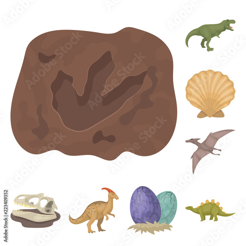 Different dinosaurs cartoon icons in set collection for design. Prehistoric animal vector symbol stock web illustration.
