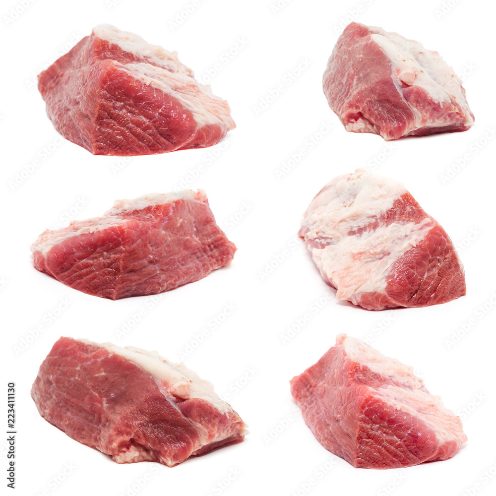 raw meat isolated on white