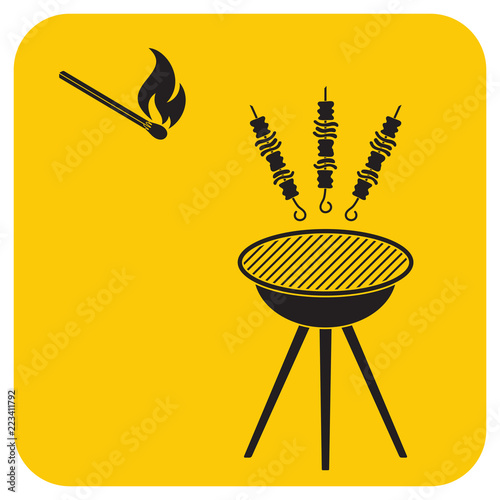 Grilled kebab icon