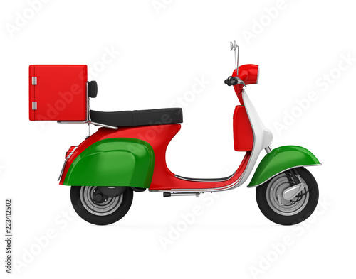 Motorcycle Delivery Box Isolated