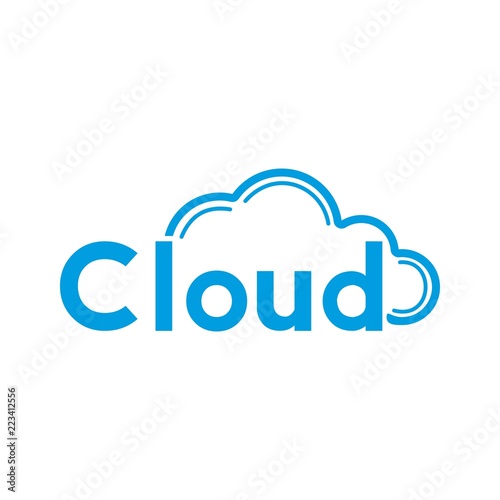 elegant cloud computing vector logo design