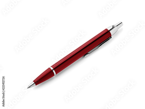 Red pen isolated on white background