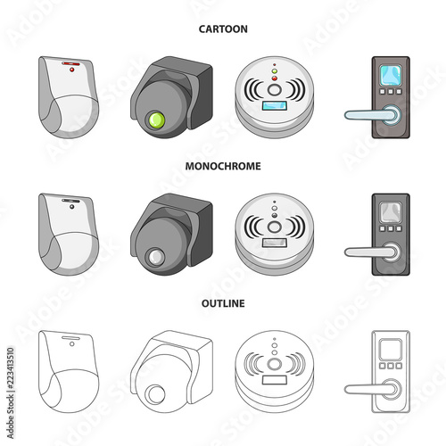 Isolated object of cctv and camera symbol. Set of cctv and system stock vector illustration.