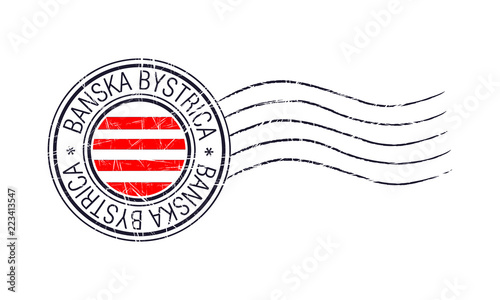 Banska Bystrica city grunge postal rubber stamp
