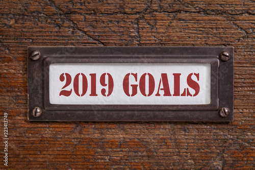 2019 goals - file cabinet label