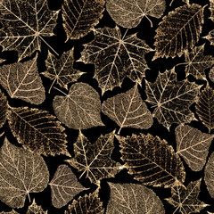 Sierkussen Bladnerven patronen Gouden transparante bladnerven dessin  © Olga