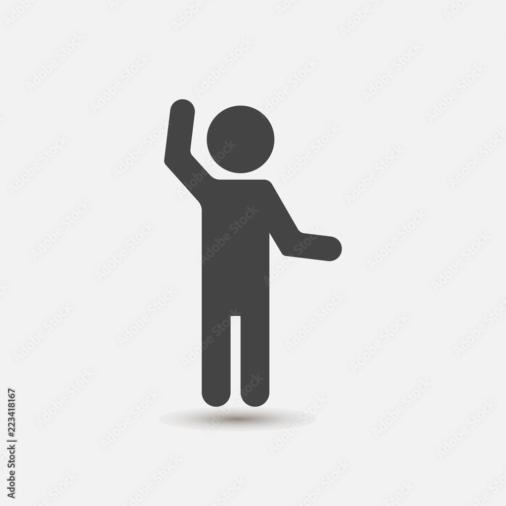 Hands waving gesture silhouette of man. Vector icon gesture.Layers grouped for easy editing illustration. For your design. Hands waving gesture silhouette of man. Vector icon gesture.Layers grouped for easy editing illustration. For your design.