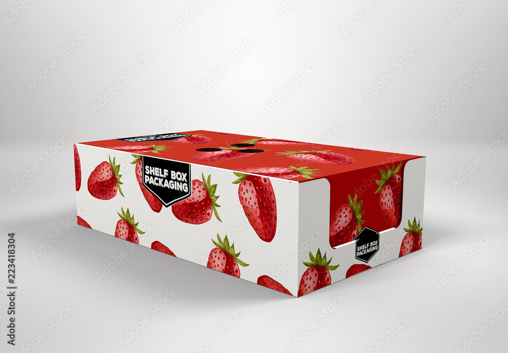 Cardboard Shelf Box Mockup Stock Template Adobe Stock