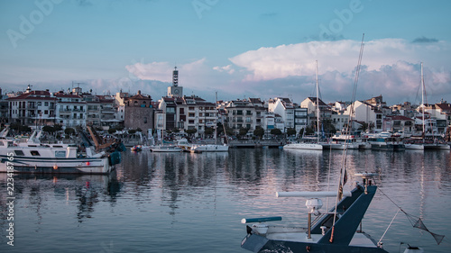 Travel concept. Fishing port of a town in Spain, in Europe. photo